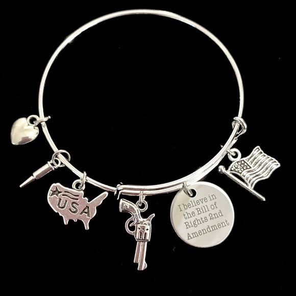 2nd Amendment Charm Bracelet Bill Of Rights USA - Picture 2 of 6